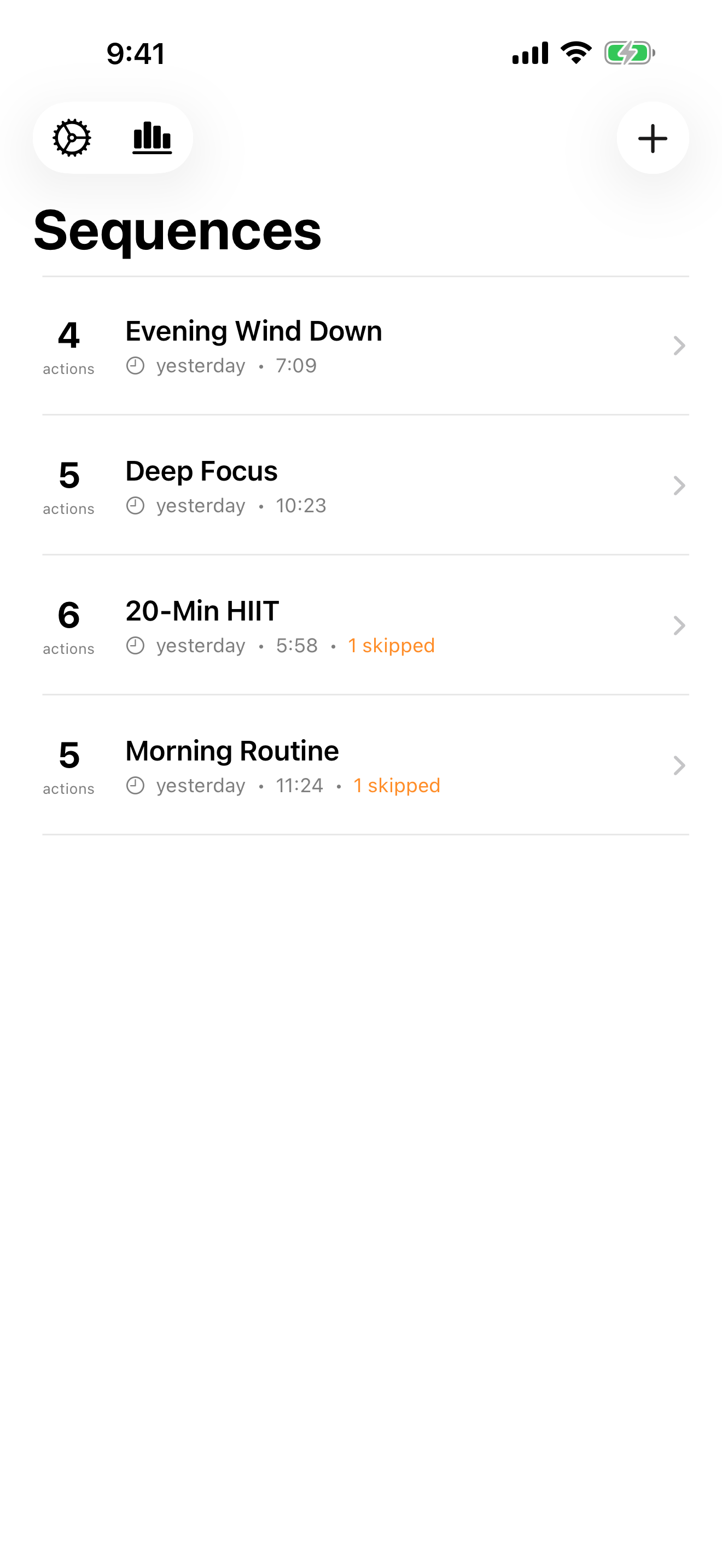 Sequence routines list